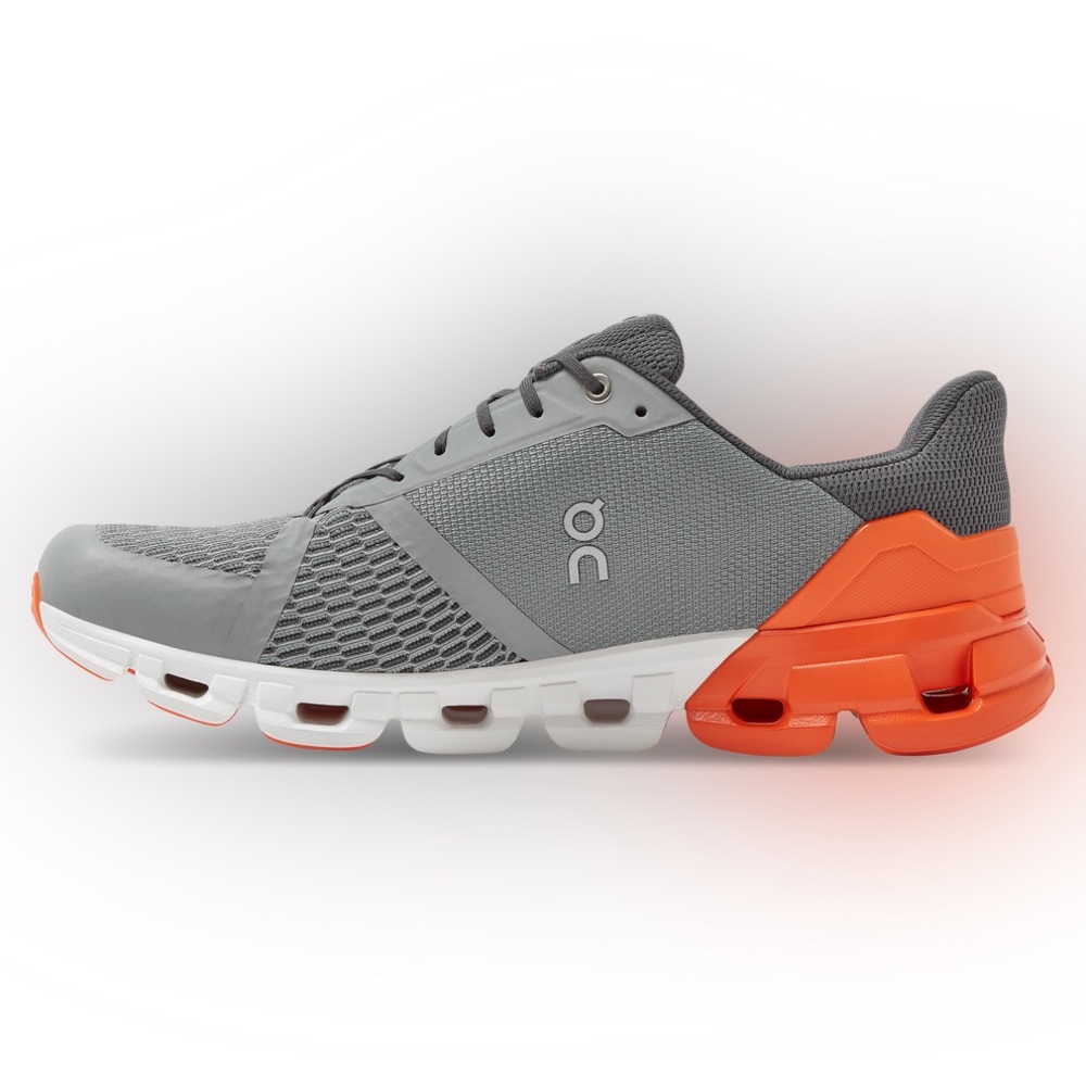 On Running Men's Gray and Orange Athletic Shoes